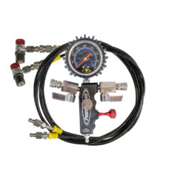 Dual Shock Inflator with 800 psi analog gauge, (2) 6 foot High Pressure Hoses - Industrial Plug Power Tank